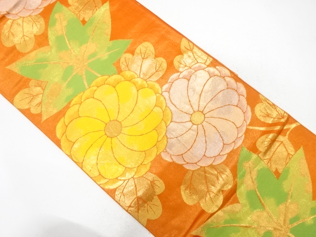 JAPANESE FUKURO OBI / WOVEN MAPLE LEAVES